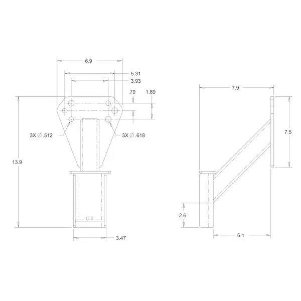 Stake Pocket Spare Tire Mount - Universal Tire Size