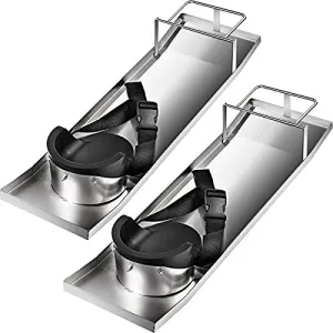 VEVOR Concrete Knee Boards Slider Knee Boards 30'' x 8'' Kneeler Board Stainless Steel Kneedboards Concrete Sliders Pair Moving Sliders w/Concrete Knee Pads & Board Straps for Concrete Finishing