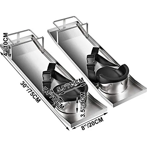 VEVOR Concrete Knee Boards Slider Knee Boards 30'' x 8'' Kneeler Board Stainless Steel Kneedboards Concrete Sliders Pair Moving Sliders w/Concrete Knee Pads & Board Straps for Concrete Finishing