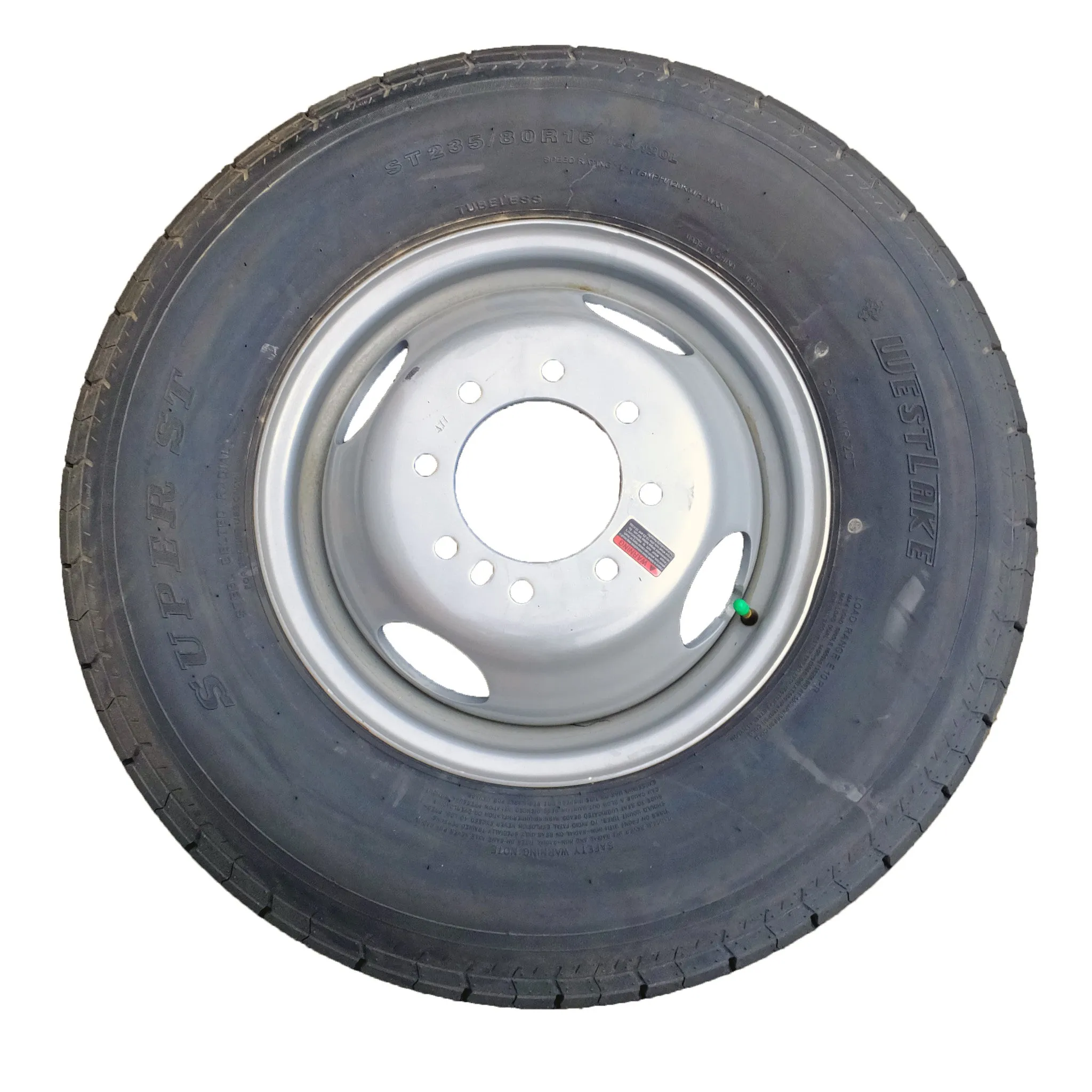 Westlake ST235/80R16 LRE Premium Radial Tire on 8-Hole Silver Wheel-Dually