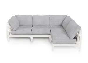 White Aluminum Outdoor L Sectional - 4 Seat