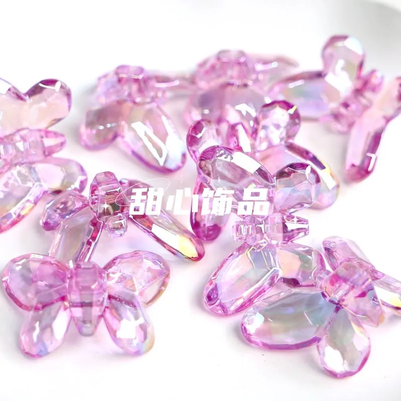 Wholesale 10pcs 3D Big Butterfly High Transparent Scratch-resistant Butterfly Acrylic Beads