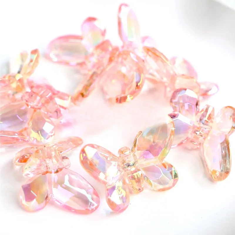 Wholesale 10pcs 3D Big Butterfly High Transparent Scratch-resistant Butterfly Acrylic Beads