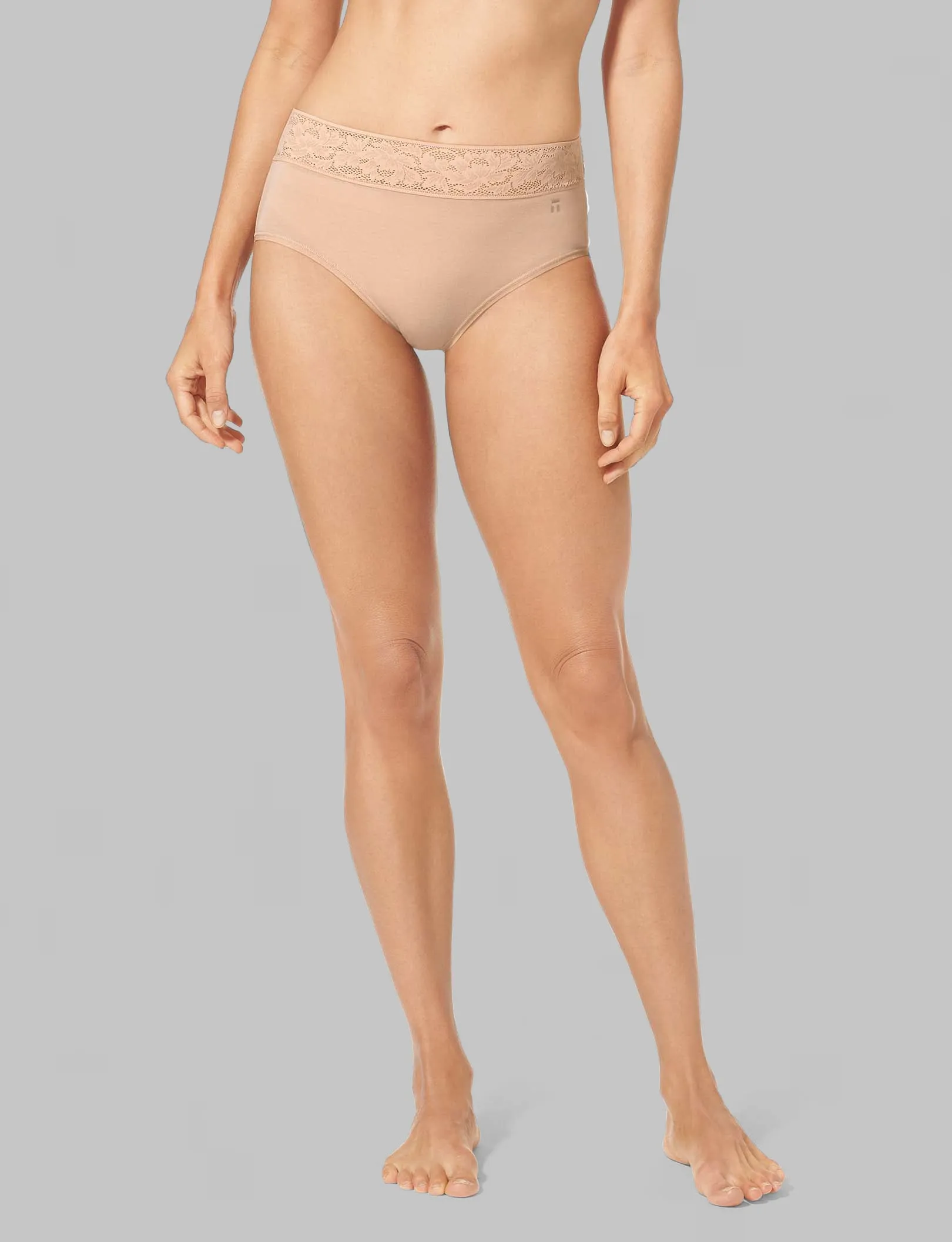 Women's Second Skin High Rise Brief, Lace Waist